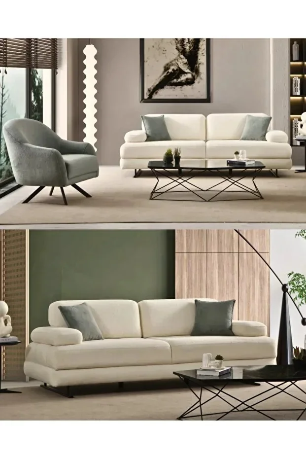 Velura Home Living Neon Koltuk Takm Srt Mekanizmal Kanepe