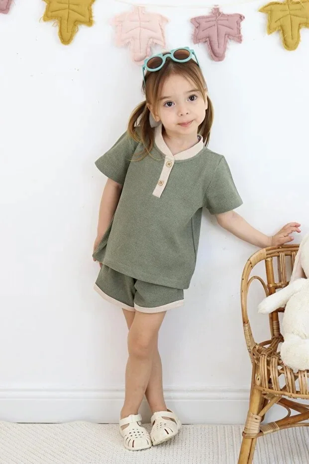 Mia Baby Çift Renkli Waffle Takım