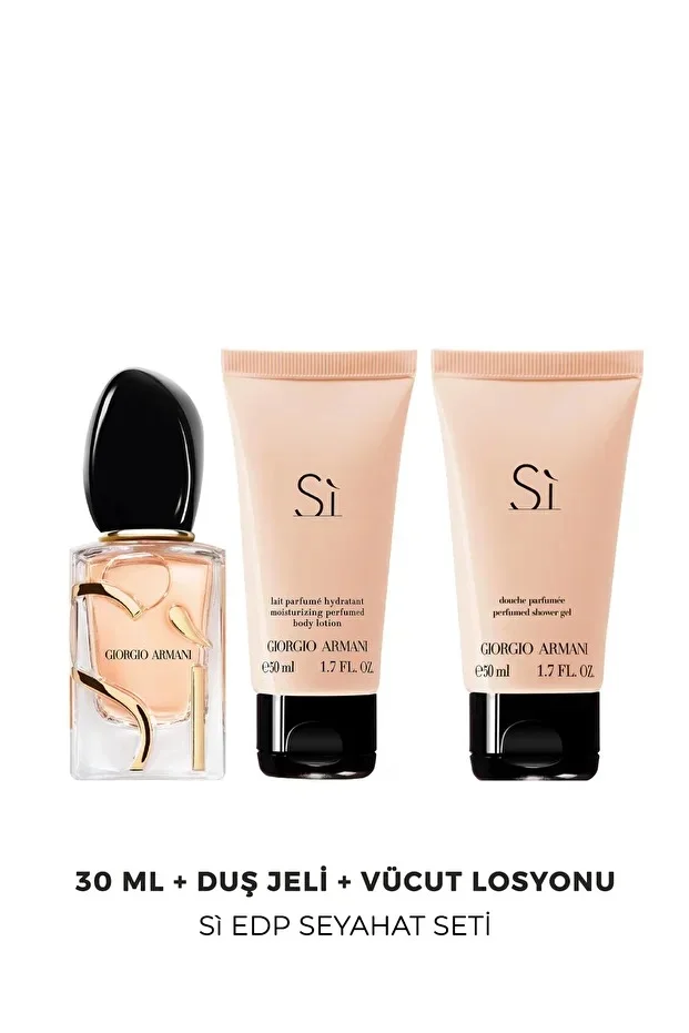 Giorgio Armani Si EDP 30 ml & Vücut Losyonu & Duş Jeli Kadın Parfüm Seti