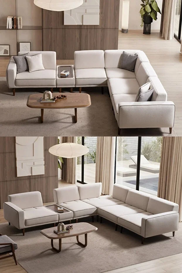 Cavissa Home Living Homes Modüler Sırt Mekanizmalı Modern Köşe Koltuk Takımı