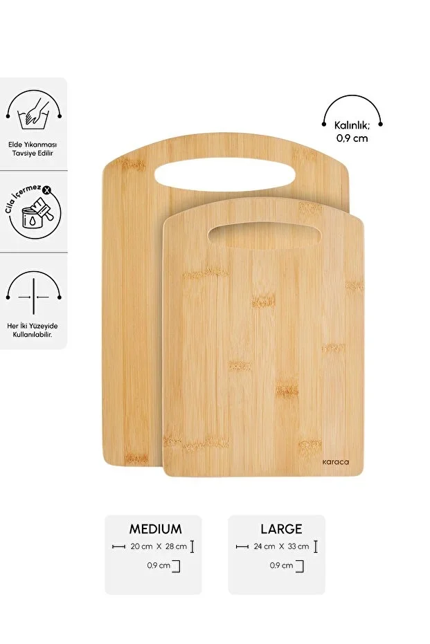 Karaca Stark 2'li Bambu Kesme Tahtası 28/33 cm