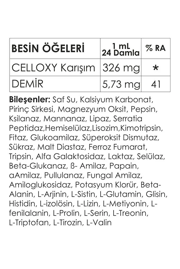 Oksijen Damla 30ml Çözünmüs Oksijen,78Mineral,34Enzim,17Aminoasit