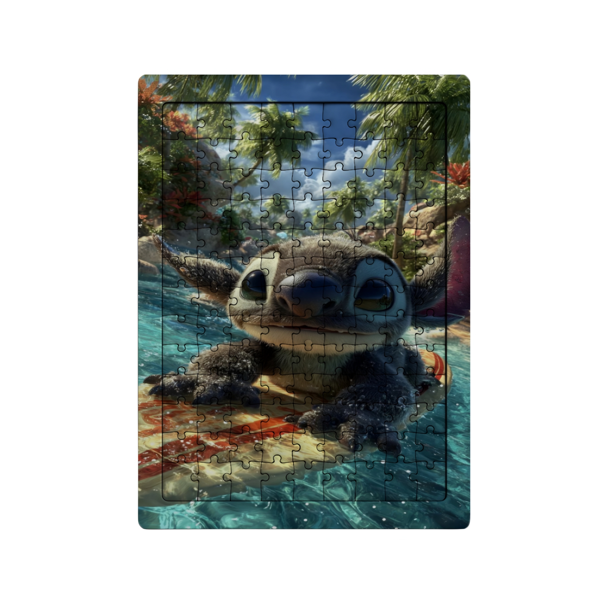 GHOSTBASTIR DESİGN Stitch 99 Parça Ayaklı Puzzle – Dekoratif Çocuk Yapbozu 047