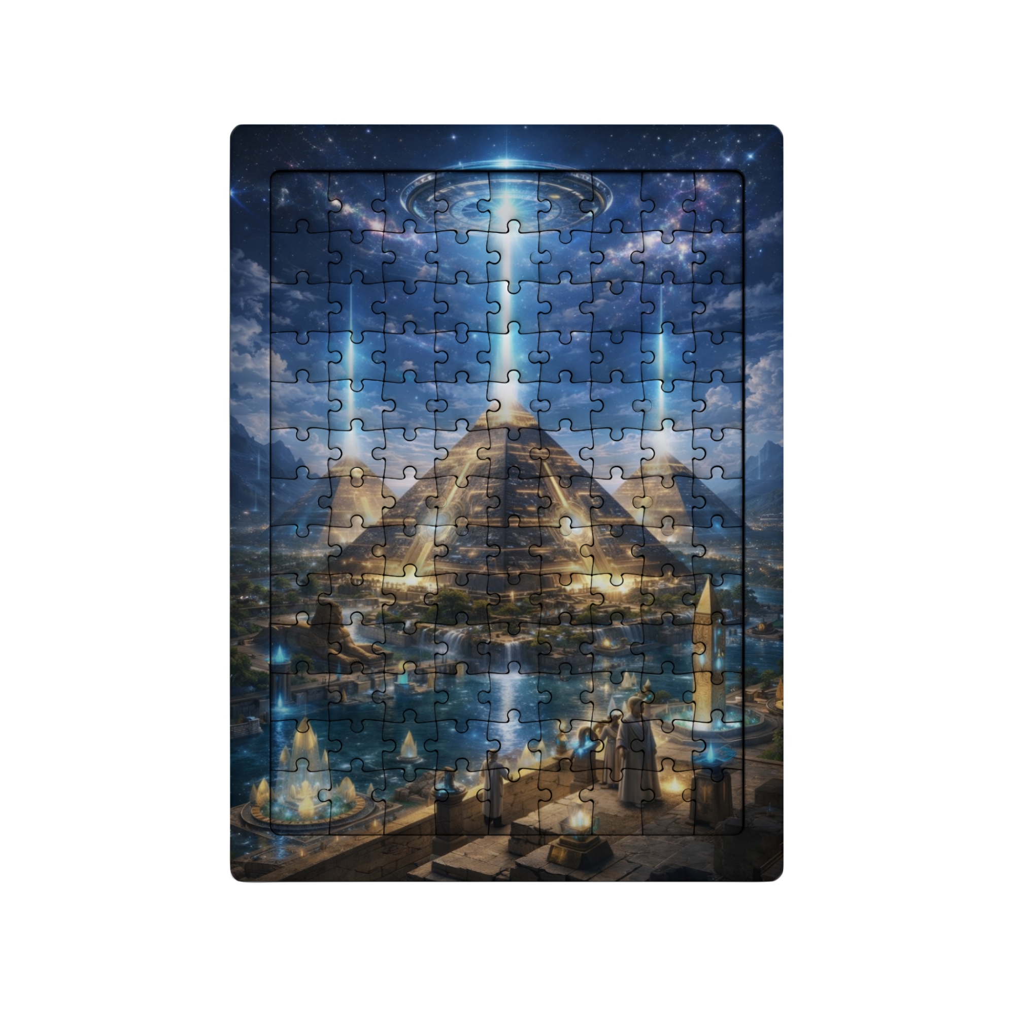 GHOSTBASTIR DESİGN Uzaylı Piramitler 99 Parça Ayaklı Puzzle – Dekoratif Çocuk Yapbozu 025