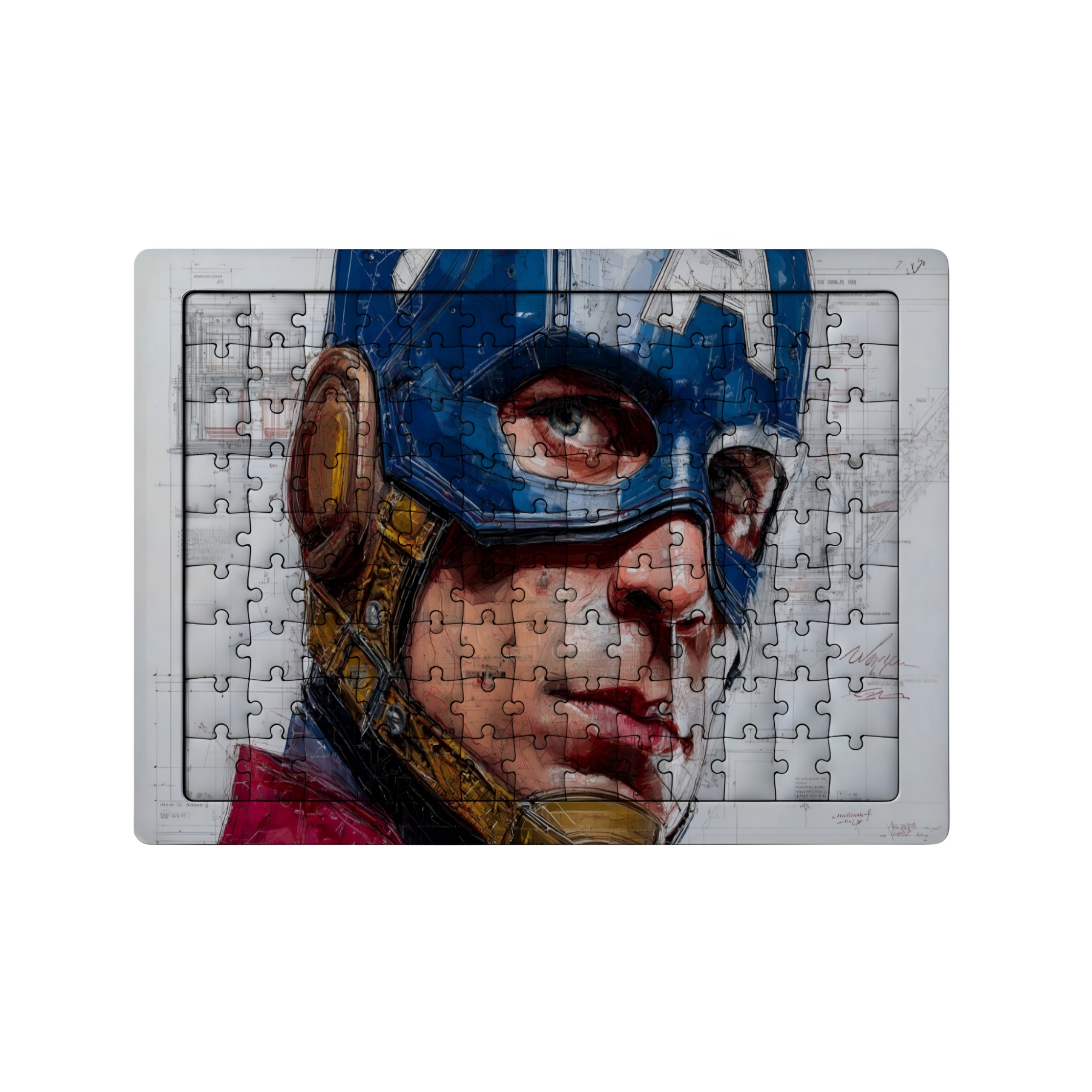 GHOSTBASTIR DESİGN Kaptan Amerika 99 Parça Ayaklı Puzzle – Dekoratif Çocuk Yapbozu 028